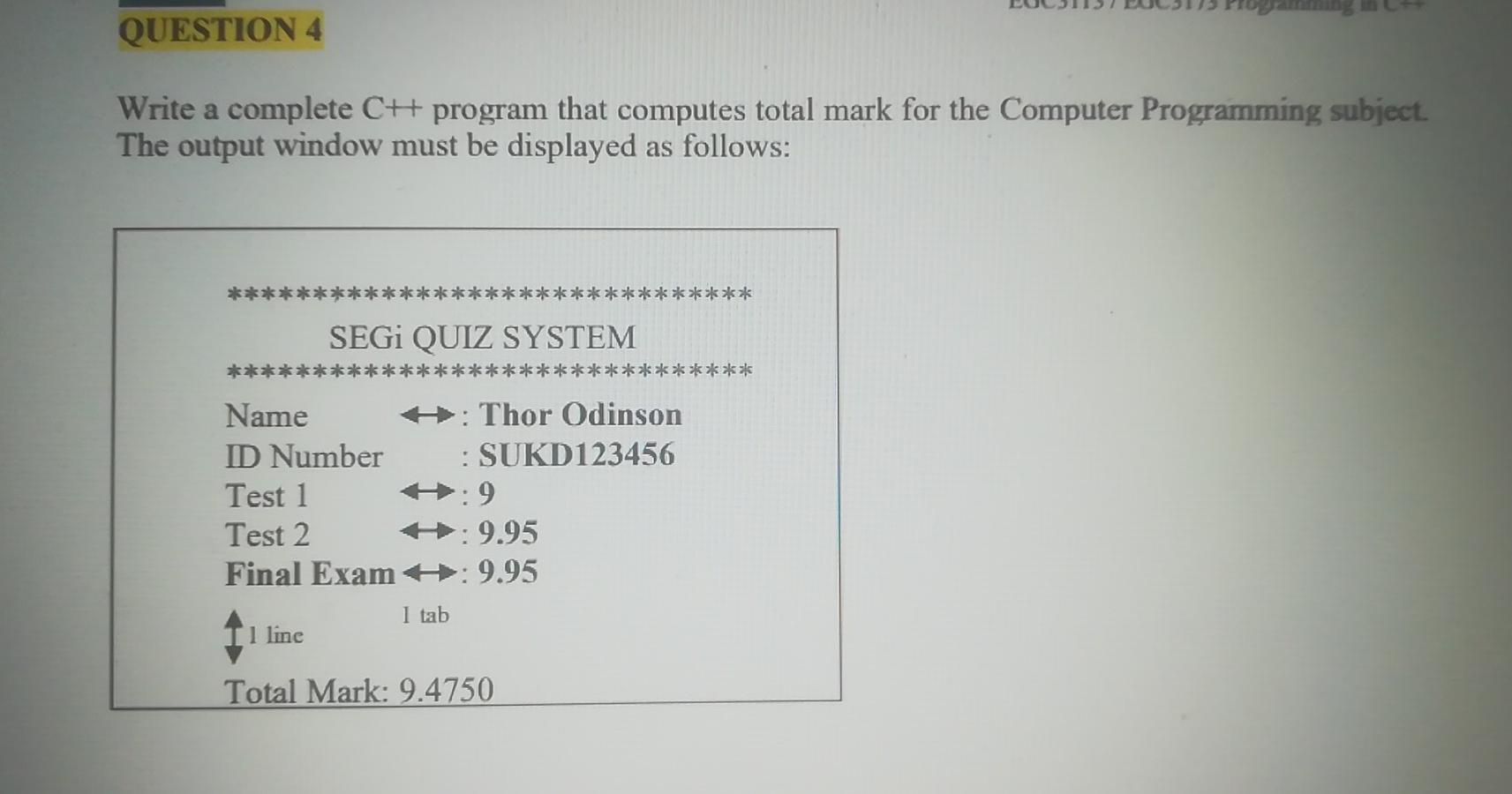 Solved QUESTION 4 Write a complete CH program that computes | Chegg.com
