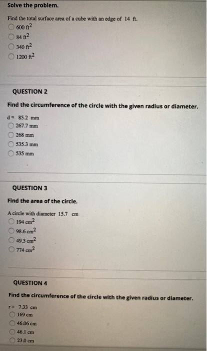 Solved Solve the problem. Find the total surface area of a | Chegg.com