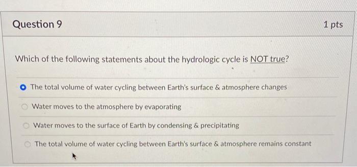 Solved Which of the following statements about the Ocean | Chegg.com