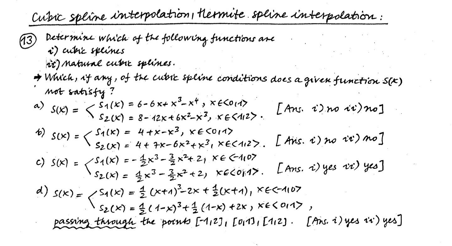 Cubic ﻿spline ﻿interpolation, ﻿thermite ﻿spline