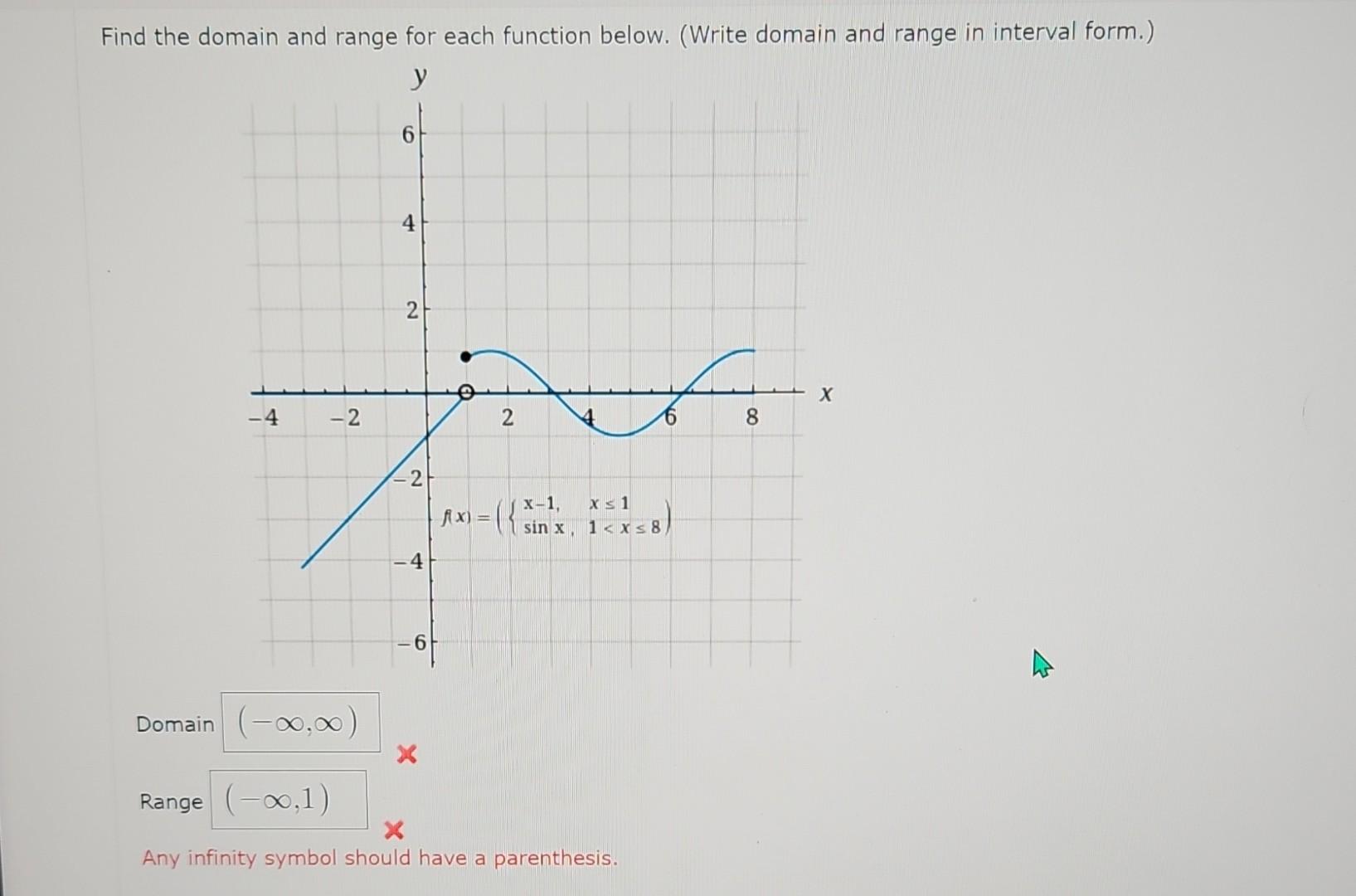 Solved Find the domain and range for each function below. | Chegg.com