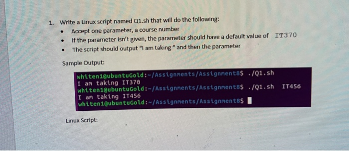 Solved 1. Write a Linux script named 01.sh that will do the | Chegg.com