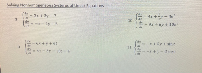 Solved Solving Nonhomogeneous Systems Of Linear Equations Dx 1541