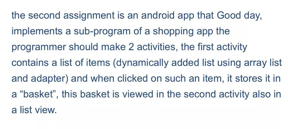 the second assignment is an android app that Good | Chegg.com