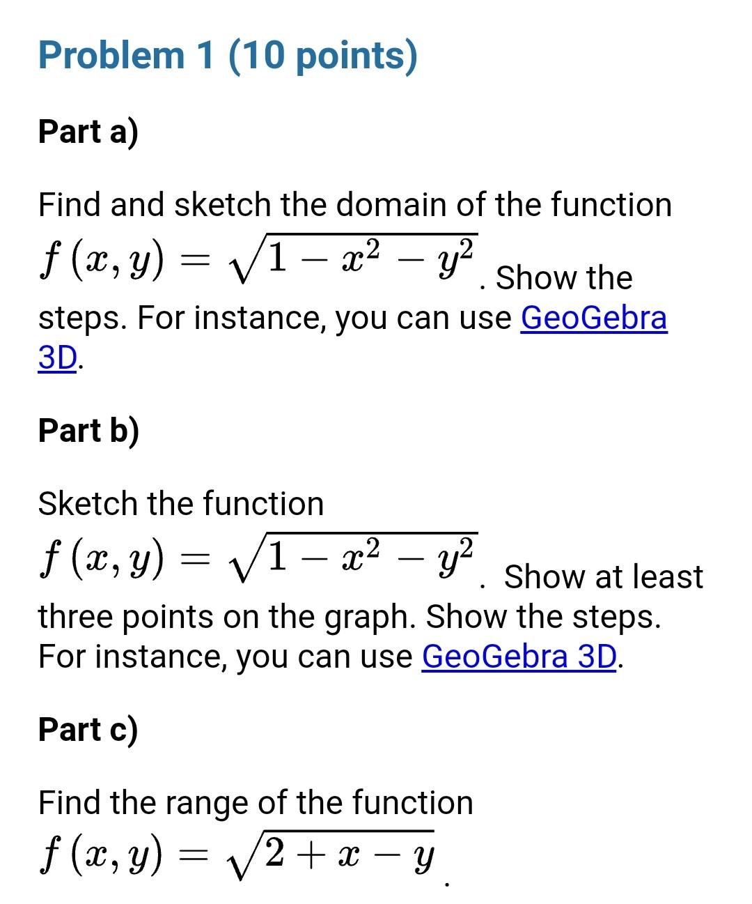 Solved Problem 1 (10 points) Part a) Find and sketch the | Chegg.com