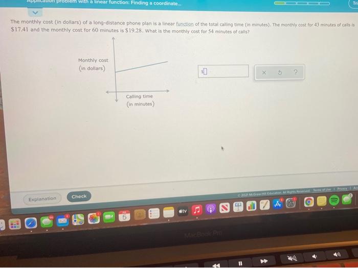 Solved The monthly cost (in dollars) of a long-distance | Chegg.com