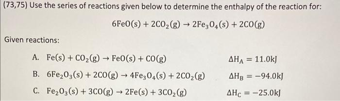 Solved (73,75) Use the series of reactions given below to | Chegg.com