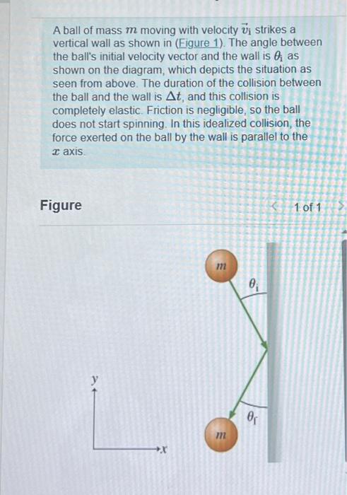 Solved A ball of mass m moving with velocity vi strikes a | Chegg.com
