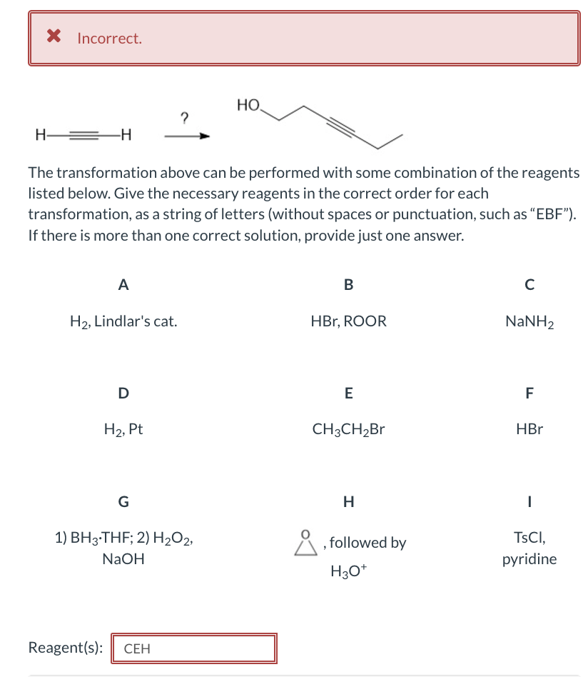 Solved GIve the necessary reagents in the correct order for | Chegg.com