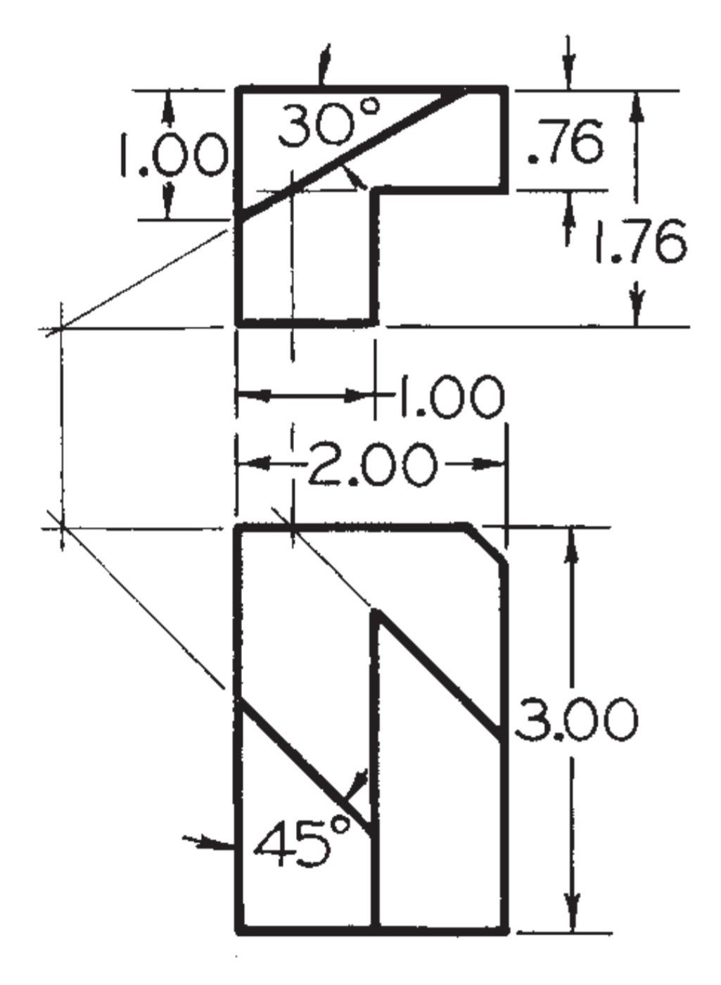 Draw given and complete auxiliaries to show true size | Chegg.com