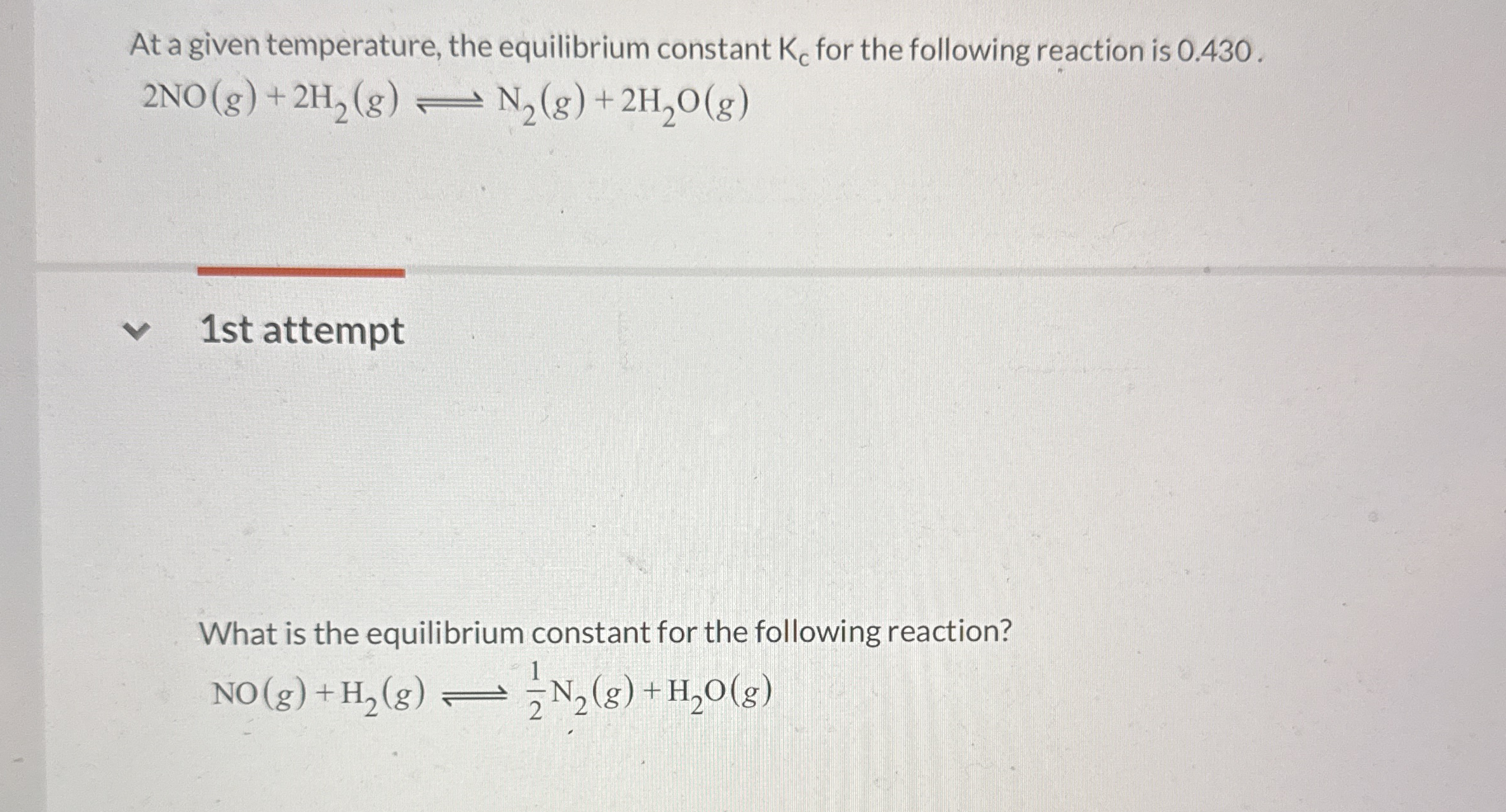 Solved At a given temperature, the equilibrium constant Kc | Chegg.com
