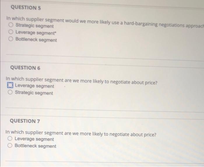 Solved In which supplier segment would we more likely use a