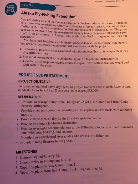 Solved Chapter 7 Managing Risk 235 Case 7.1 wo) Alaska