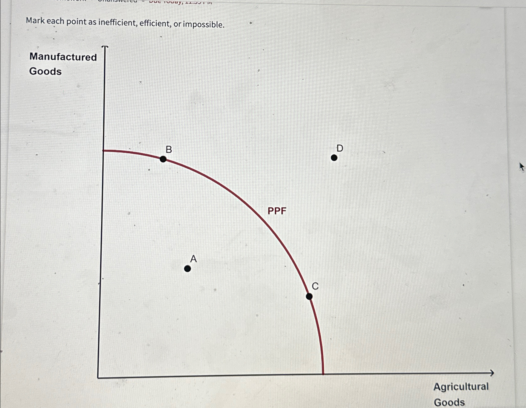 Solved Mark each point as inefficient, efficient, or | Chegg.com