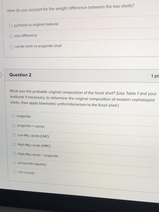 Solved Cephalopods, Cterized By Multiple Chambers. Note The | Chegg.com