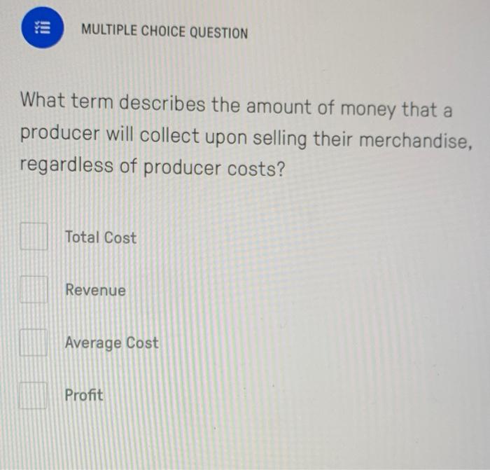 Solved MULTIPLE CHOICE QUESTION What Term Describes The Chegg