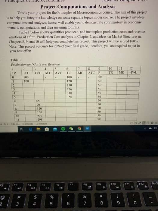 Solved Project-Computations and Analysis This is your | Chegg.com