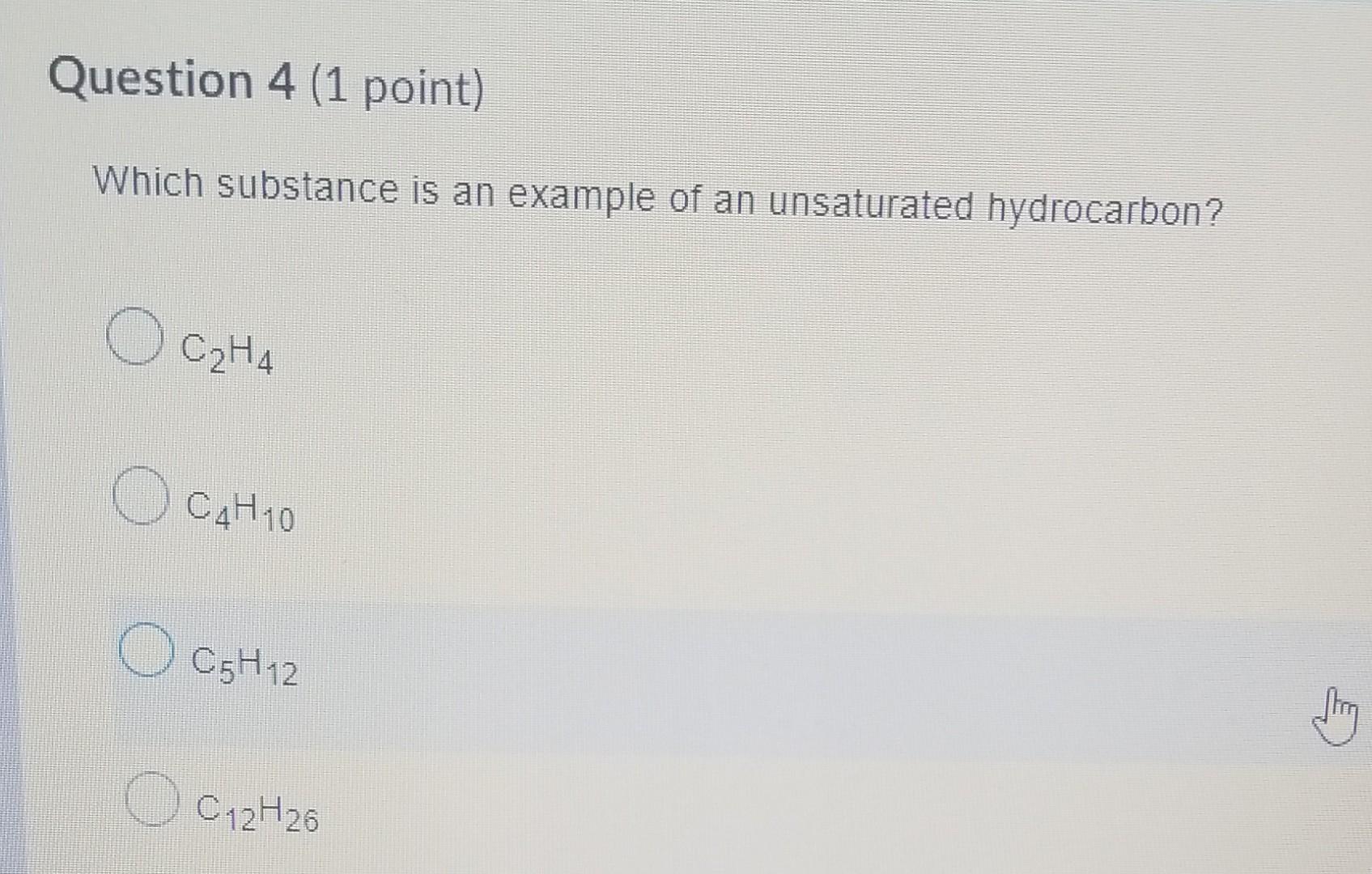 Solved Which substance is an example of an unsaturated Chegg