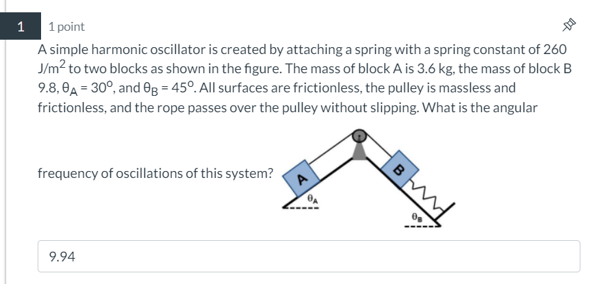 Solved 11 ﻿pointA simple harmonic oscillator is created by | Chegg.com