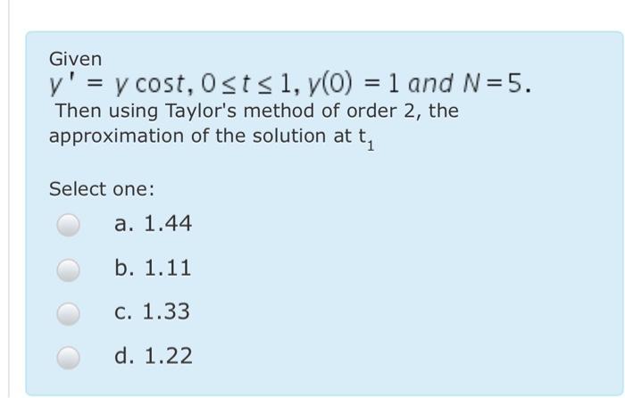 Solved Given Y Y Cost Osts 1 Y 1 And N 5 Then Us Chegg Com