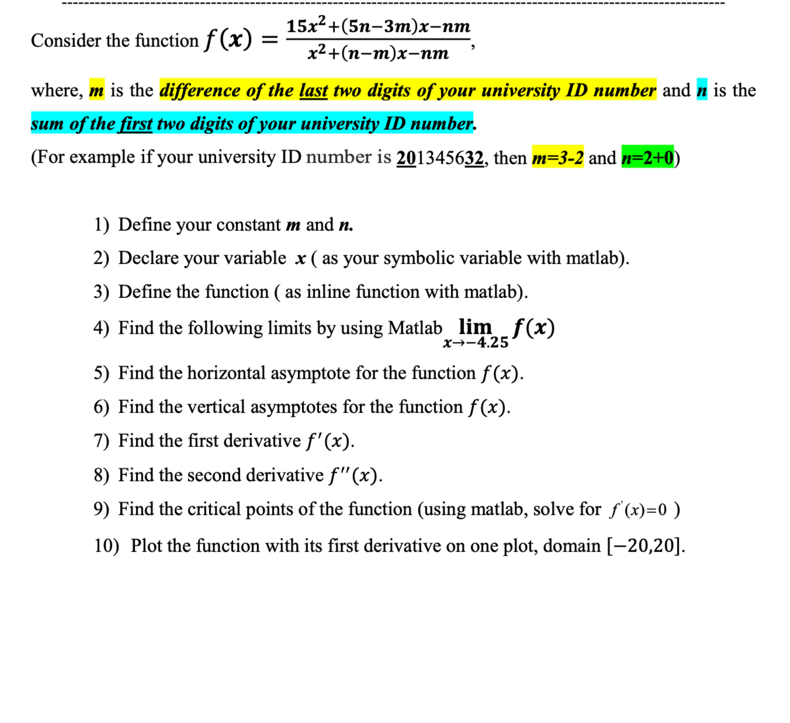 Solved Consider the function | Chegg.com