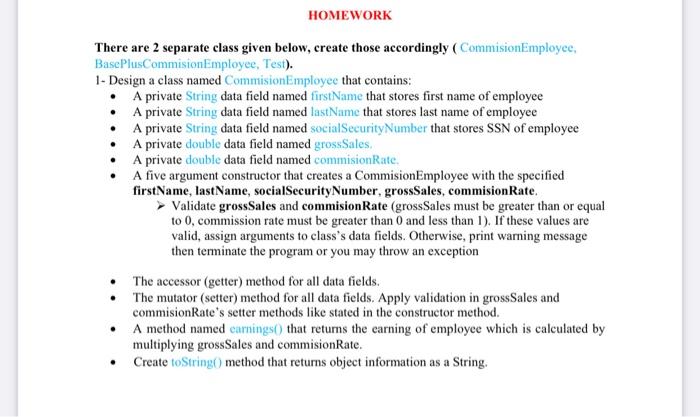 Solved There are 2 separate class given below, create those | Chegg.com