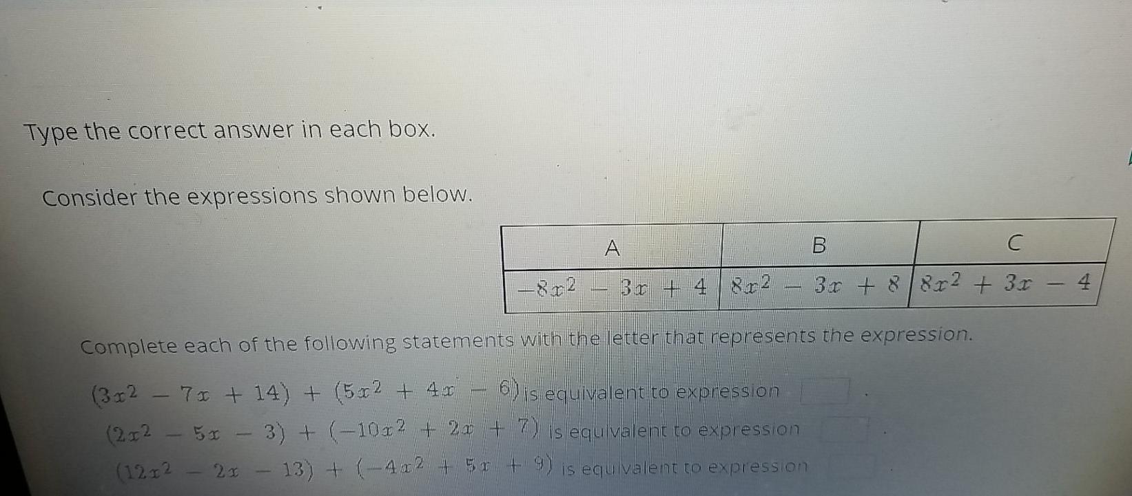 Solved Type The Correct Answer In Each Box. Consider The | Chegg.com