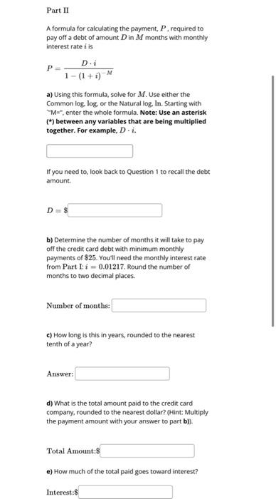 Solved It's one question but it has 5 parts and each part | Chegg.com