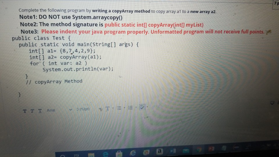 Solved 7 7P Complete the following program by writing a | Chegg.com