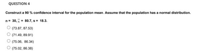Solved Construct a 90% confidence interval for the | Chegg.com