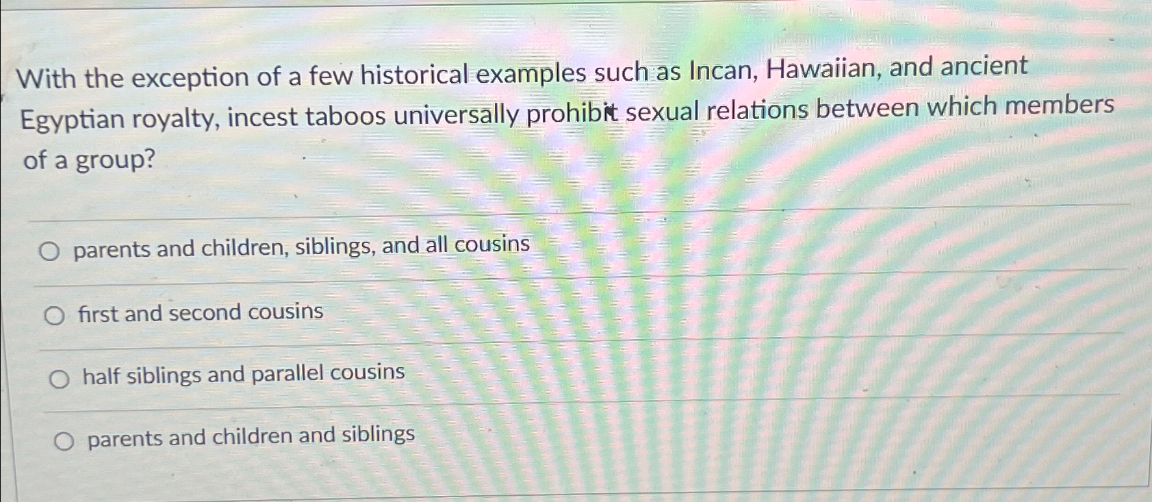 Solved With the exception of a few historical examples such | Chegg.com