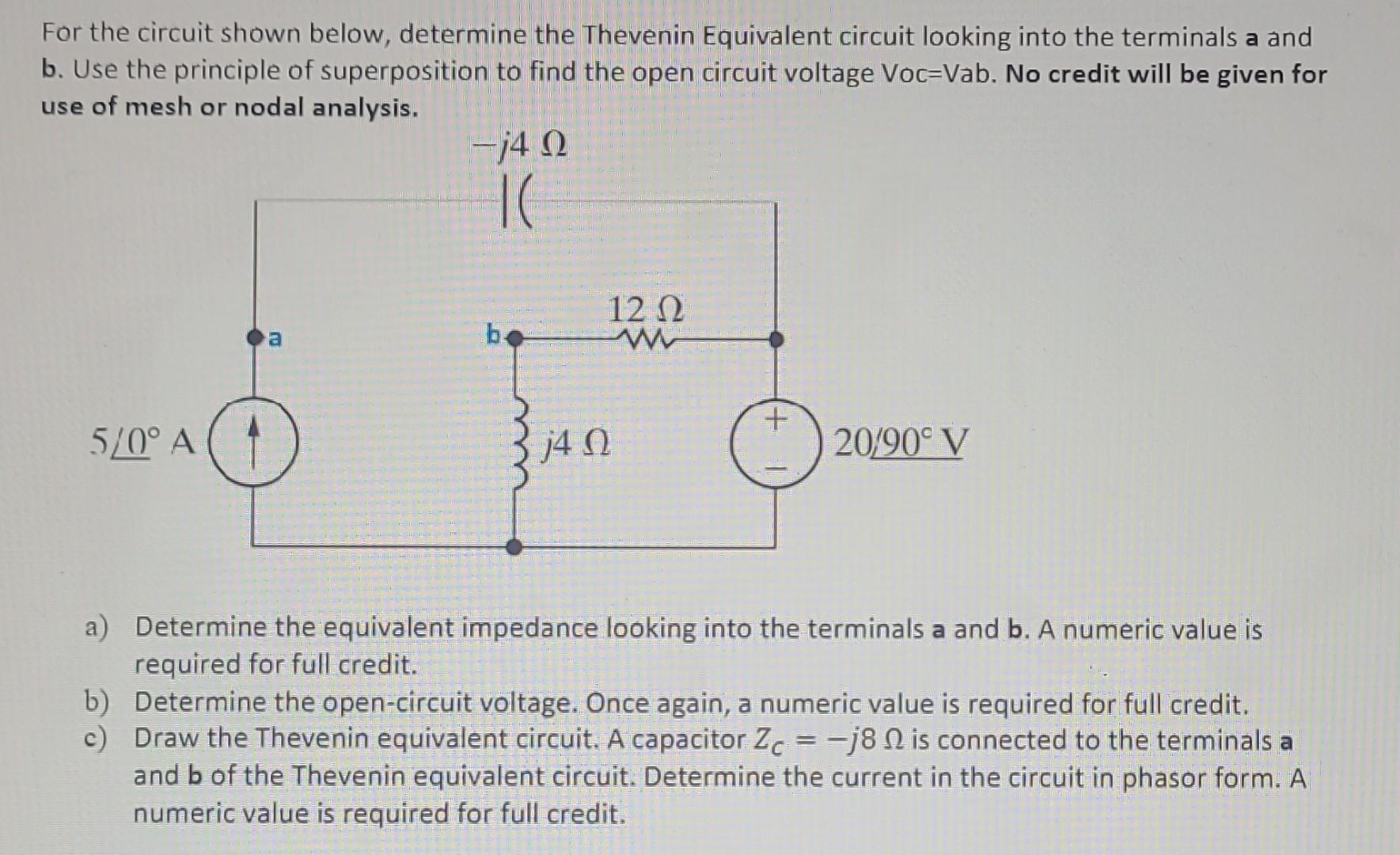 Solved For the circuit shown below, determine the Thevenin | Chegg.com