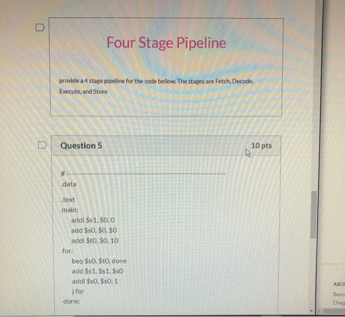 Solved Four Stage Pipeline Provide A 4 Stage Pipeline For | Chegg.com