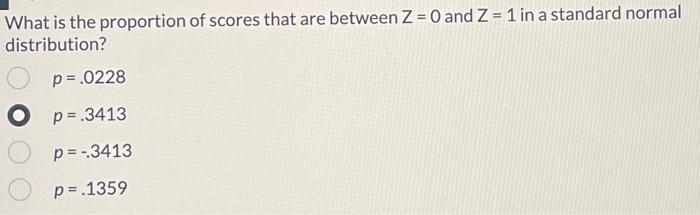 Solved What is the proportion of scores that are between Z=0 | Chegg.com