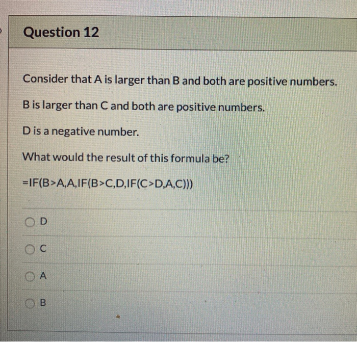 Solved Question 12 Consider That A Is Larger Than B And Both | Chegg.com