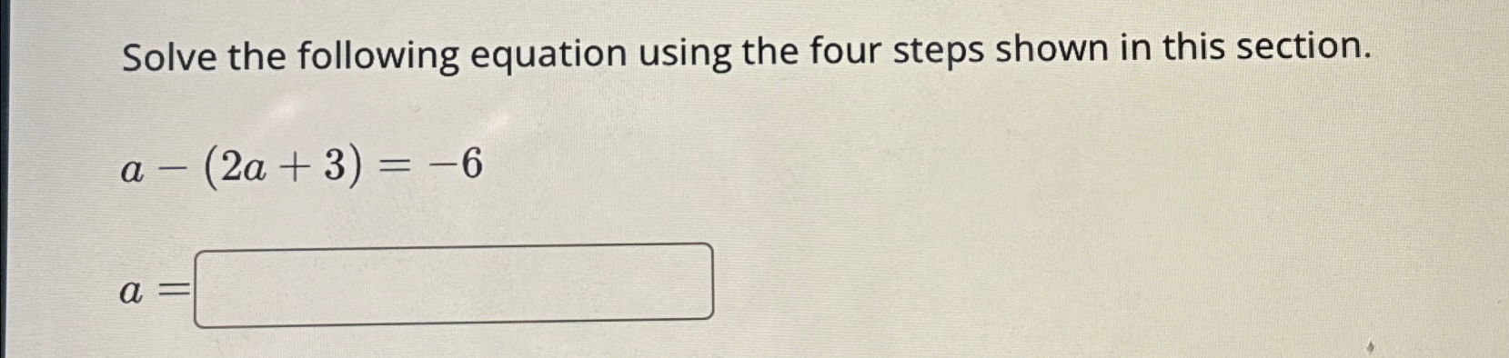 Solved Solve the following equation using the four steps | Chegg.com