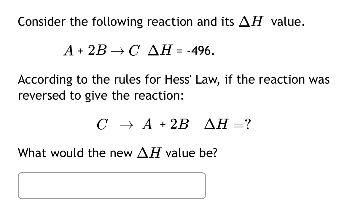 Solved Consider the following reaction and its ΔH | Chegg.com