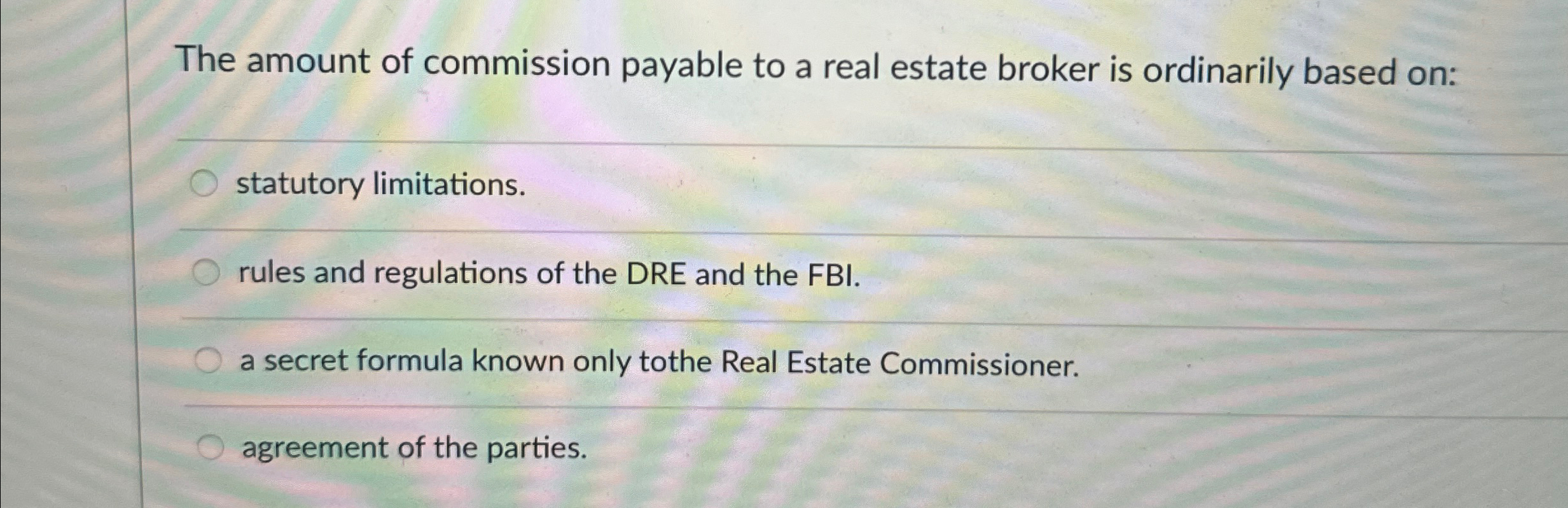Solved The amount of commission payable to a real estate