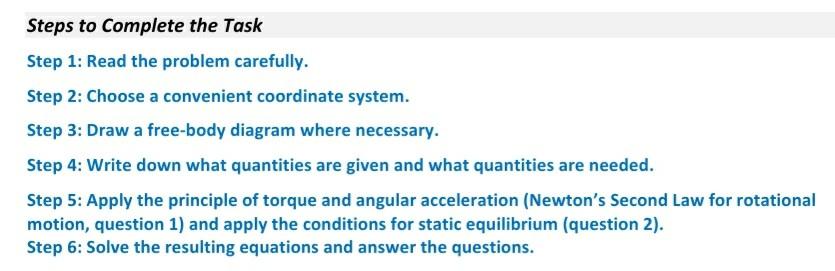 Solved Steps to Complete the Task Step 1: Read the problem | Chegg.com