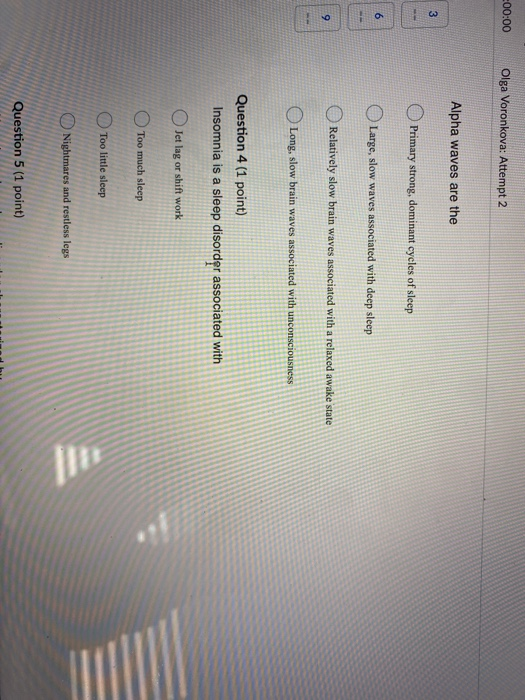 Solved Question 1 (1 point) REM rebound involves the
