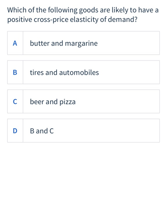 Solved Which of the following goods are likely to have a | Chegg.com