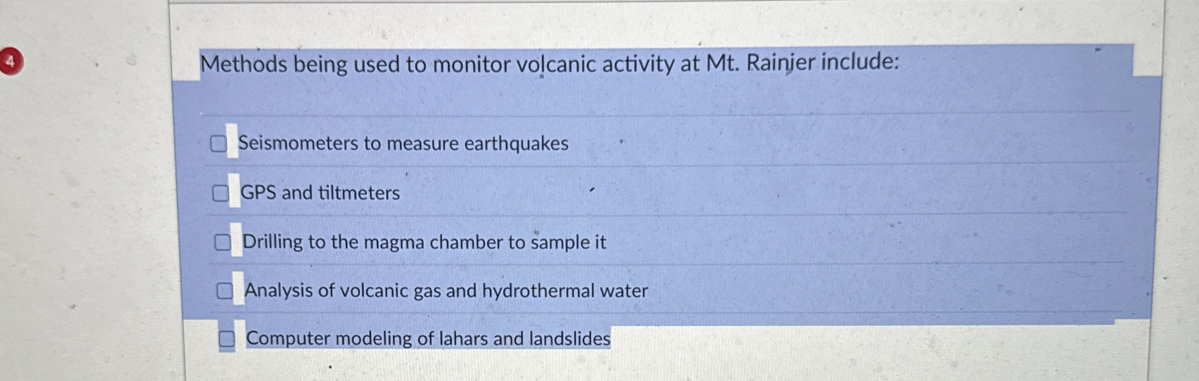 Solved Methods being used to monitor volcanic activity at