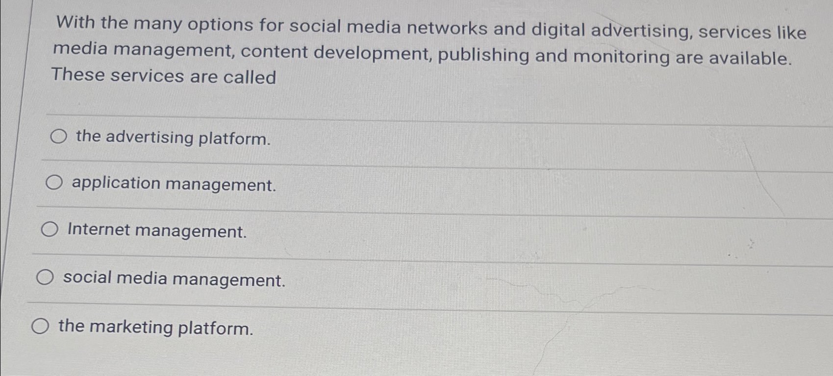 Solved With the many options for social media networks and | Chegg.com