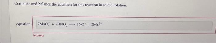 Solved Complete and balance the equation for this reaction | Chegg.com