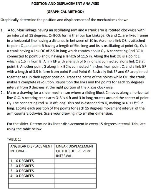 POSITION AND DISPLACEMENT ANALYSIS (GRAPHICAL METHOD) | Chegg.com