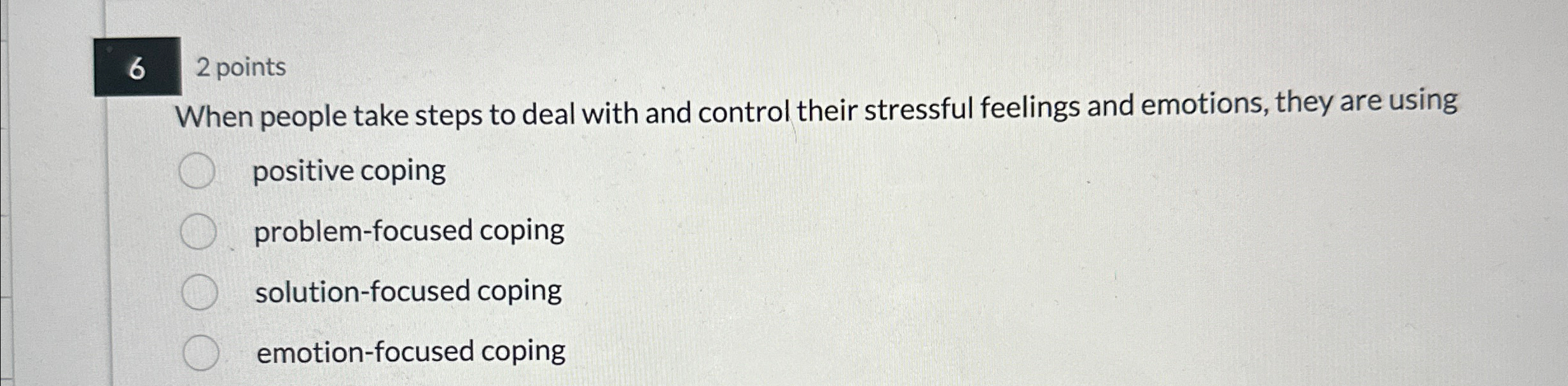 Solved 62 ﻿pointsWhen people take steps to deal with and | Chegg.com