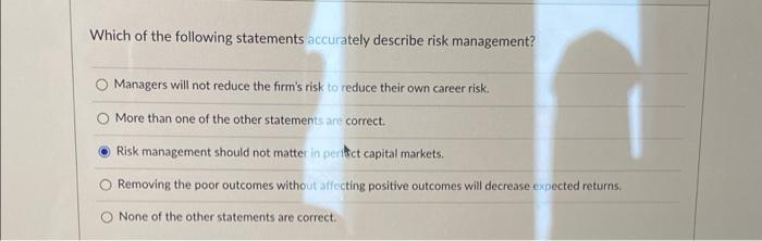 Solved Which of the following statements accurately describe | Chegg.com