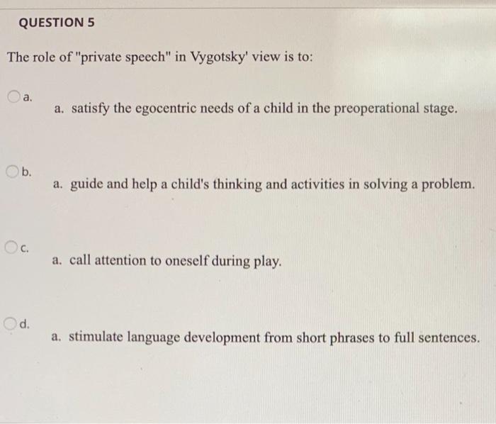 Vygotsky and private discount speech