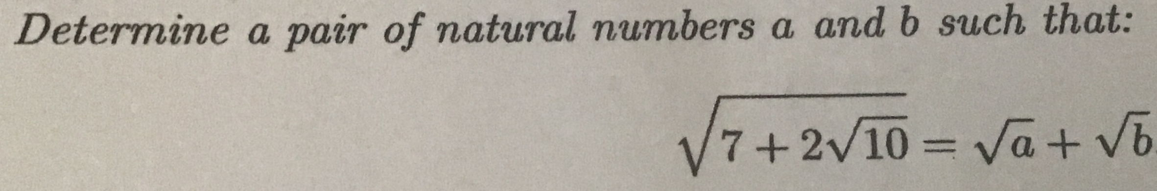 Solved Determine a pair of natural numbers a and b ﻿such | Chegg.com