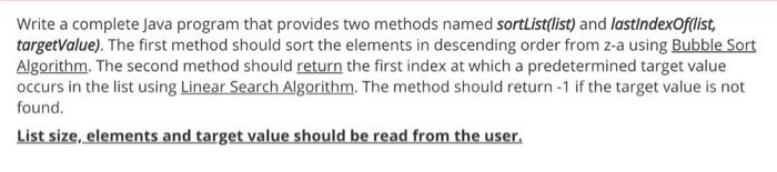 Solved Write a complete Java program that provides two | Chegg.com